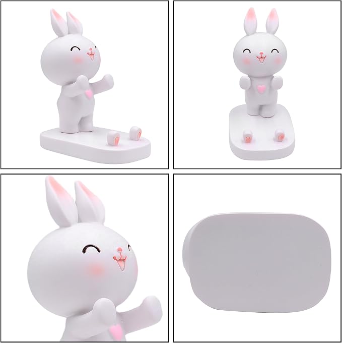 Cute Rabbit Cellphone Holder Stand Animal Smartphone Desk Stand for All Mobile Phones Bunny Phone Stand Desk Ornament