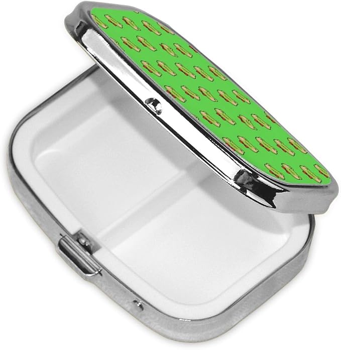 Outdoor Pill Box Rugged Medicine Case Waterproof Supplement Organizer Backpacking Gear, Cute Green Frogs
