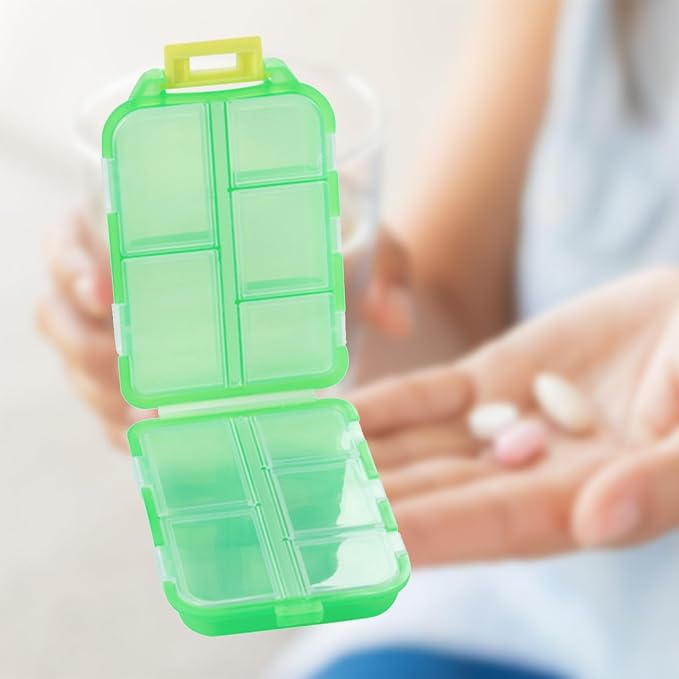 2PCS 7-Day Pill Organizer with Labels – Travel Pill Case, Daily Medication Organizer | Compact & Secure | Fits in Pocket/Purse (3.7” x 2.4”)