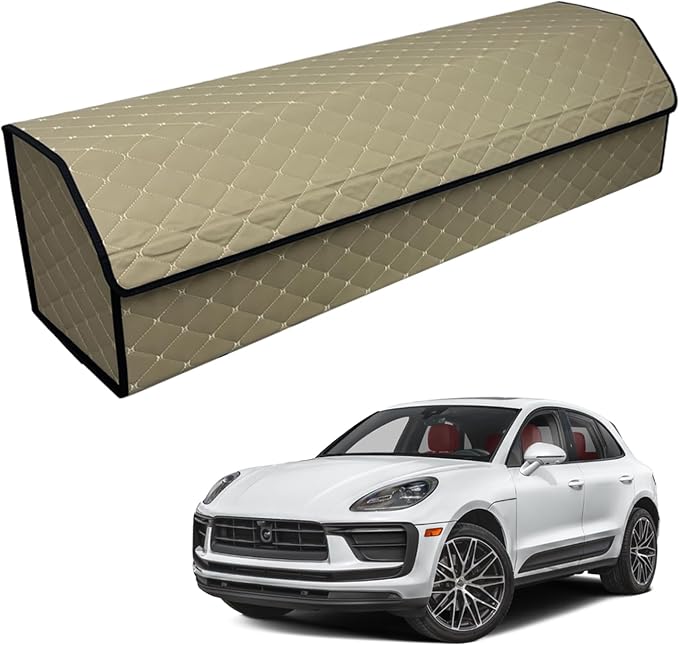 Car Trunk Organizer for For Porsche - Custom Fit,Easy Installation，Large Space Outdoor Trunk Organizer with Leather,Hook and Loop Fastener,4-Layer Cover,For Porsche 2015-2025