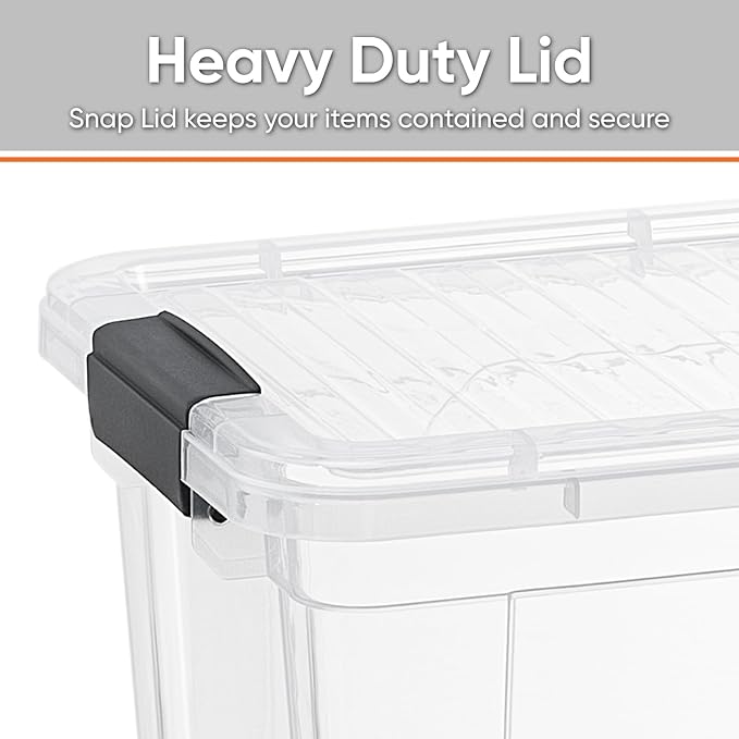 Superio 26.5 Quart Clear Plastic Storage Boxes with Lids, Stackable Organizer Containers, BPA-Free Storage Bins for Home, Office, School & Dorm, 8 Pack