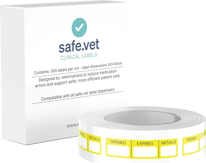 Dispensed Medication Veterinary Pharmacy and Clinical Labels | Roll of 500 | Clinical-Grade Color-Coded Stickers for Medication Bottles and Hospital Use (Expiration Label)