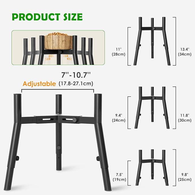 SHAINFUN Raised Dog Bowl Stand for Medium/Large/XL Breeds, Metal Tall Food Stand, Adjustable Wide 7-10.7" Heights 9.8-13.4",Strong Round Tubes Elevated Feeder(Bowl Not Included)