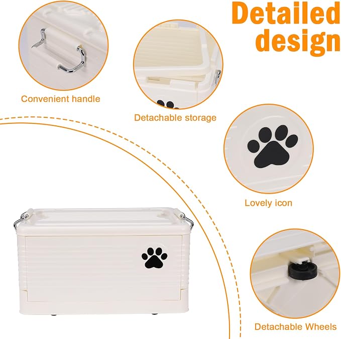 Dog Toy Basket Medium, Collapsible Pet Toy Organizer Box,Outdoor Dog Toy Bin,Waterproof Durable Plastic Bin for Toys, Leashes, and Accessories