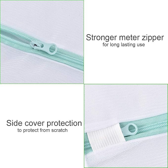 OTraki Mesh Laundry Bag for Delicates 2 Pack Garment Wash Bag 24 x 32 inch Zippered Large Washing Machine Bags for Sweater Dirty Clothes Washer College Dorm Organizer Don't Drying, Melting 140-176℉ | Zippered Washing Machine Bags for Sweater Dirty Clot...