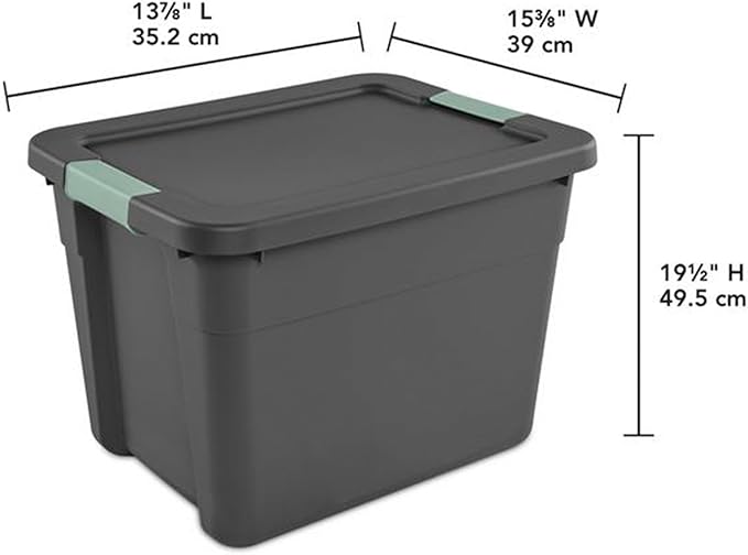Sterilite Latch Tote Storage w/Lids for Home & Office, 12 Gallon, 12-Pack | Heavy-Duty and Stackable Plastic Containers with Latches for Closet, Cabinet, Bedroom, Bathroom and Dorm Room Organization