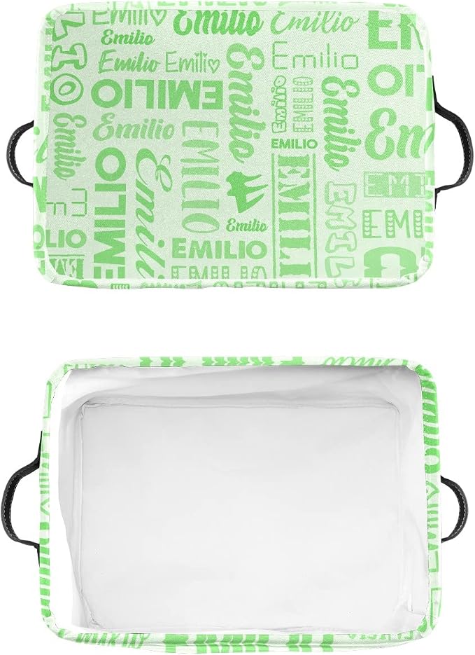 Personalized Toy Box Storage Bins for Boys Girls with Name, Kids Custom Storage Basket Cubes Organizer with Handles, Shelf Closet Storage Baskets Bin Customized Gift, 1 Pack
