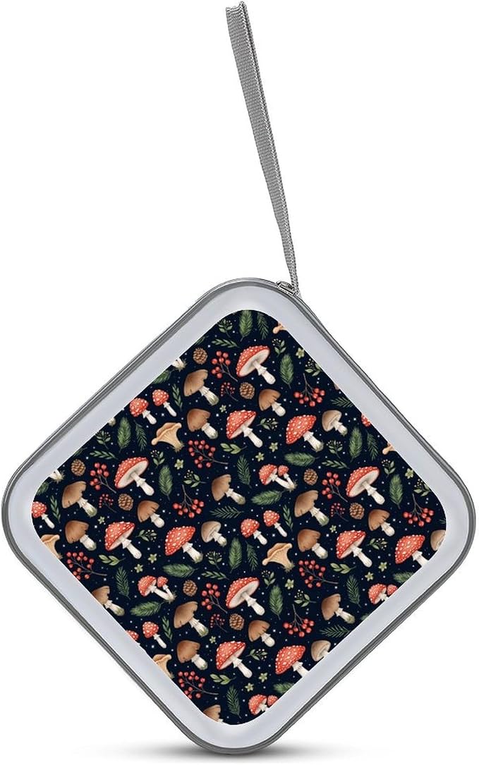 Portable Hard Shell DVD Storage Mushrooms, 40-Disc Binder with Carry Strap, Protective Case for Movies Music Travel
