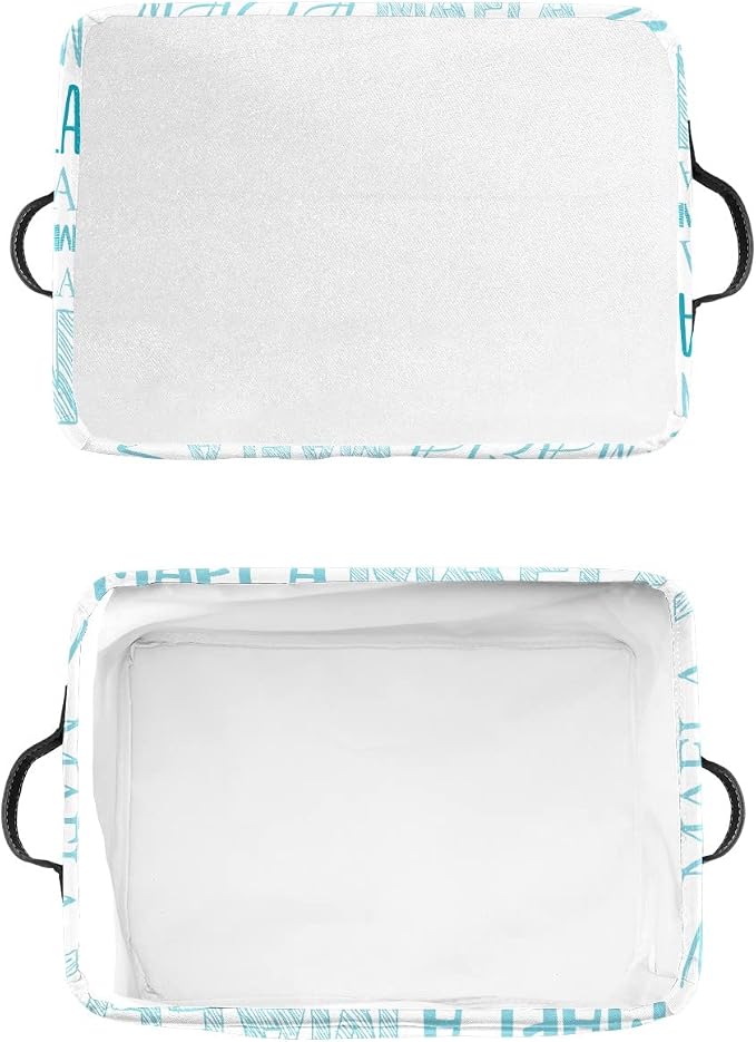 Foldable Personalized Storage Box for Boys Girls with Name Waterproof Kids Custom Storage Bin Baskets Cube Boxes Organizer with Handles for Organizing Shelf Closet, 1 Pack