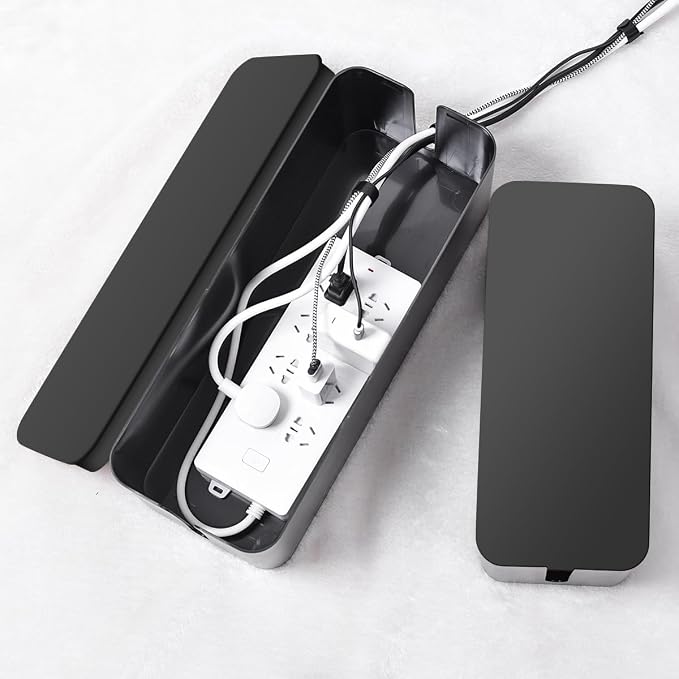 Tuwechen Cable Management Box, 2 Pack Cable Organizer for Surge Protector