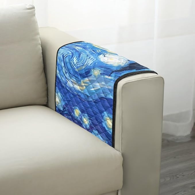 Oil Painting Sofa Armrest Cover Anti-Stain Dustproof Armchair Slipcovers Sofa Arm Cover, Removable Washable Stretch Armchair Slipcovers Universal Stylish Couch Covers