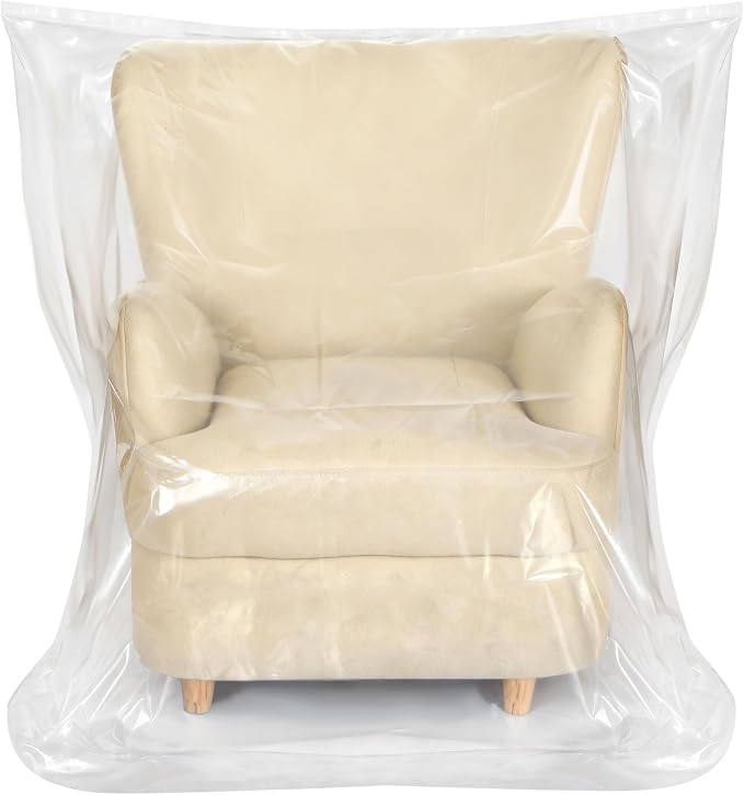 Magicheap Extra Thick 4mil Plastic Chair Cover, 44"H x 36"W x 84"D, Clear | Dust-Proof Sofa Cover for Recliner Chair Armchair Rocking Sofa, Waterproof,Furniture Moving Bags for Moving Storage