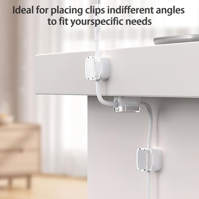 6 Pack Magnetic Cord Organizer & Cable Clips - Adjustable Under Desk Cable Management, Adhesive Wire Holder for Home, Office, Phone, Car, Wall, and Nightstand (Color Mixed)