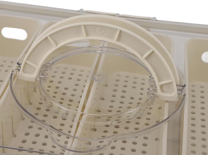 Fruit Storage Container Sealed Drain Design Refrigerator Organizer for Kitchen Picnic PET Clear 31 x 24 x 7 cm 1 Box with 4 Compartments