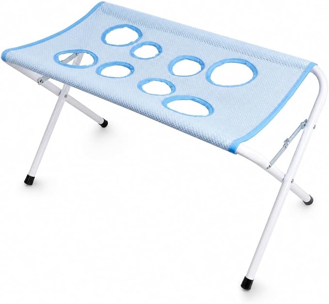QUROXO Dog Grooming Hammock Bath Holder for Small Cats and Dogs，Blue | Foldable Pet Bath Stand Mesh Station Grooming Pet Bath Stand with Quick Surface for Trimming, Bathing, Brushing