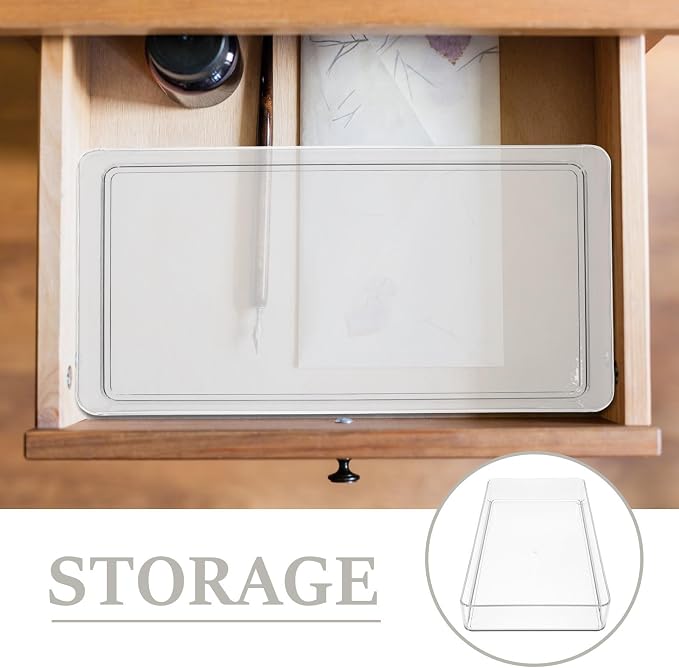 Reusable Pet Drawer Organizer Box for Kitchen Utensils and Cosmetics Storage Plastic Kitchen Drawer Divider Tray for Efficient Organization