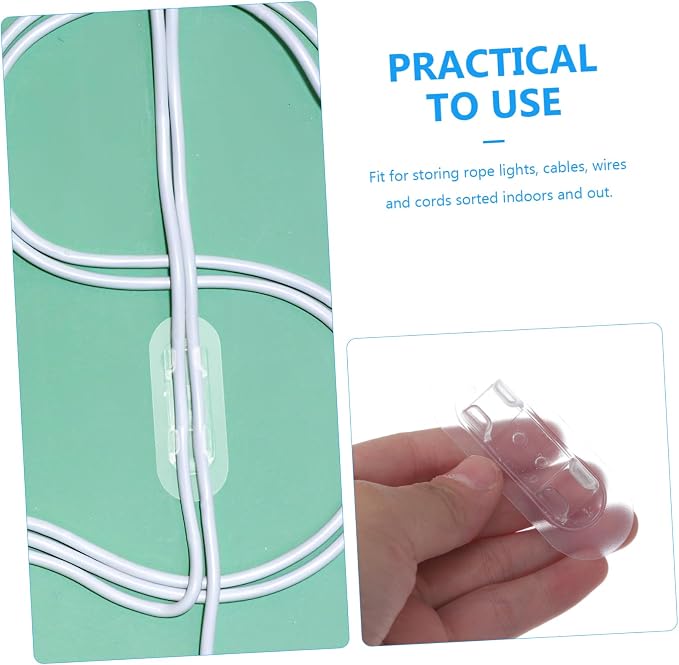 HOMSFOU 10pcs Acrylic Cable Organizer Wire Management for Home Installation Cord Holder for Appliances Compact Reusable Design