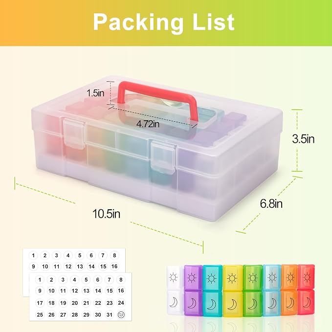 Monthly Pill Organizer 2 Times a Day,30 Day Pill Organizer 2X a Day,Pill Boxes and Organizer 2 Times a Day with Travel Case,Moth Pill Box Am Pm Month Pill Box Organizer with 32 Daily Compartments