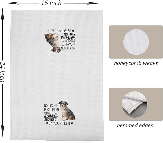 Australian Shepherd Kitchen Towels Decor - Australian Shepherd Gifts for Dog Lovers Women, No Kitchen is Complete Without These 16x24 Hand & Dish Towels