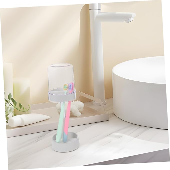 Toothbrush Storage Rack with Slot Toothpaste Organizer Storage for Electric Toothbrushes Portable Design for Travel and Home Use Friendly Aesthetic
