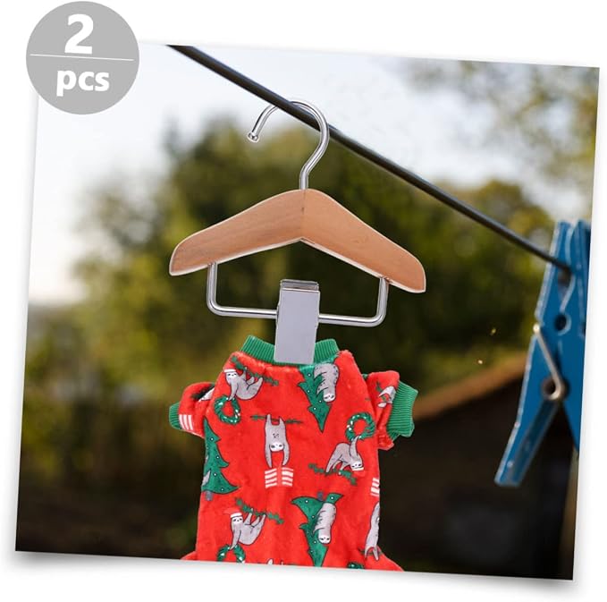 COLLBATH 2pcs Pet Dog Clothes Hanger Dog Skirt Hanging Clip Cat Costume Organizer Space Saver Hanger Organizer
