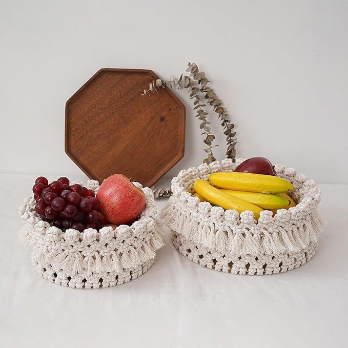 Cotton Rope Woven Baskets Decorative Storage Basket for Organizing, Small Basket for Cat/Dog Toy Bin, Bathroom Shelves