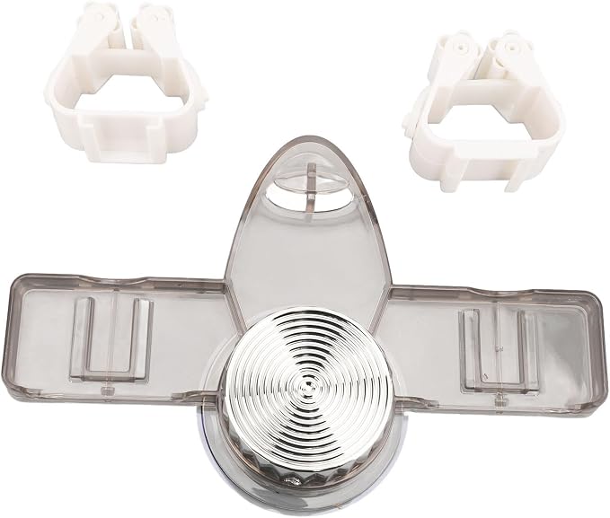 CHICIRIS Broom Holder, Mop Hanger with Powerful Suction Cup and No Punching Required, for Bathroom Kitchen Office Laundry Room Garage Storage (Transparent Gray)