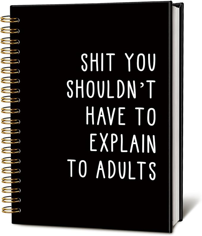 Sarcastic Notebooks for Work, Funny Notebooks Journal | Funny Office Gifts for Coworkers, Funny Notebooks for Work, Office Humor Gifts, Black Hardcover Spiral Notebook 5.5x8.3 Inch