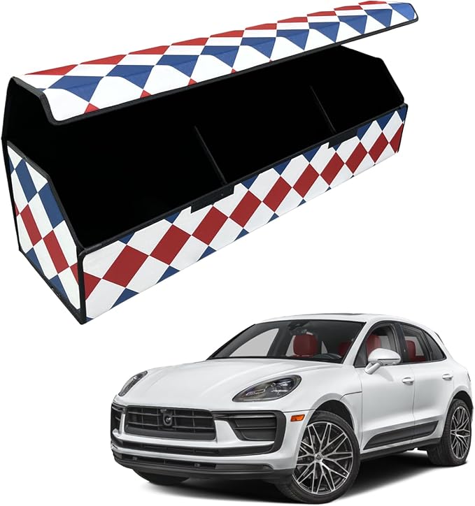 Car Trunk Organizer for For Porsche - Custom Fit,Easy Installation，Large Space Outdoor Trunk Organizer with Leather,Hook and Loop Fastener,4-Layer Cover,For Porsche 2015-2025