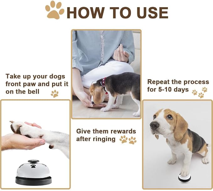 2 Pack Dog Door Bells, Dog Doorbell to go Outside Puppy Train Bell for Dogs to Ring to go Potty, Puppy Toilet Training Bell Jingle Bells for Door Knob (Black)