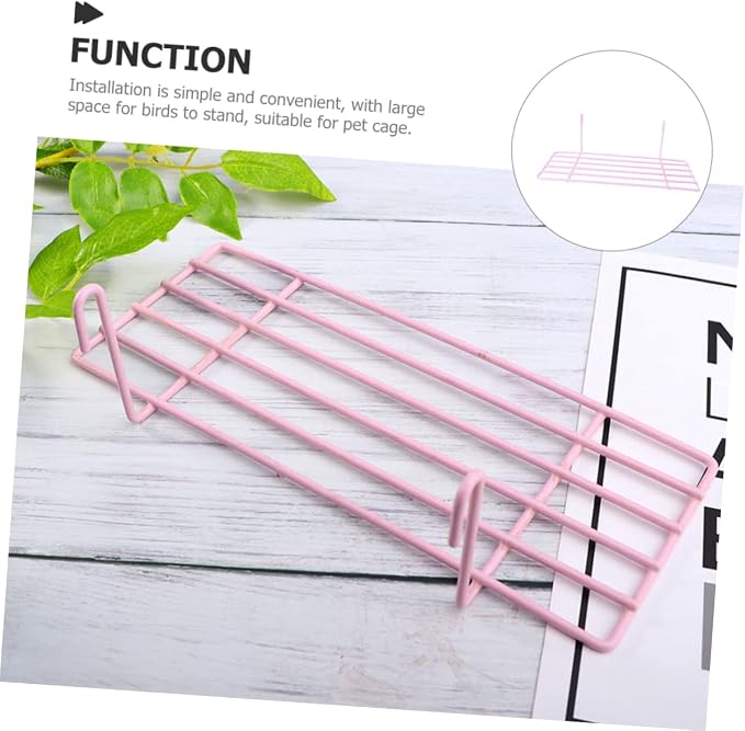 YARNOW Wall Grid Parrot Stand Iron Platform for Birds Easy to Install Decorative Bird Perch Wall-Mounted Accessory