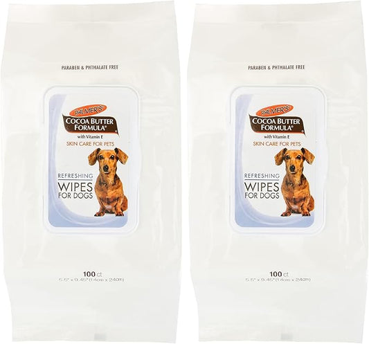 Palmer's for Pets Coconut Oil Refreshing Wipes for Puppies - Palmers Puppy Wipe for Gentle Grooming, 100 Count (Pack of 2)
