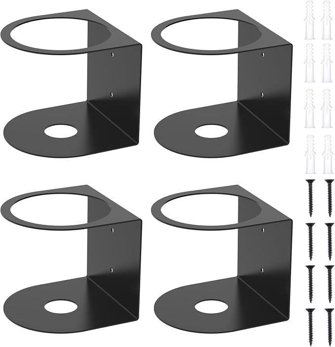 4 Pack Spray Bottle Holder, Metal Spray Bottle Holder Wall Mounted Can Rack Easy to Mount and Use, Easy to Organize and Store Spray Can Rack Suitable for Kitchens