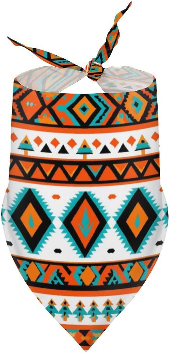 Lightweight Adjustable Pet Scarves Indiana Western Southwest Tribal Ethnic Aztec Geometric for Dogs and Cats Picnic, Camping, Beach Outings, Going Out, Casual Daily Use