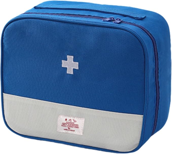 First Aid Bag, Medical Bag Empty, Portable Medicine Bag Organizer for Home Outdoor Camping Hiking Travel (Blue)