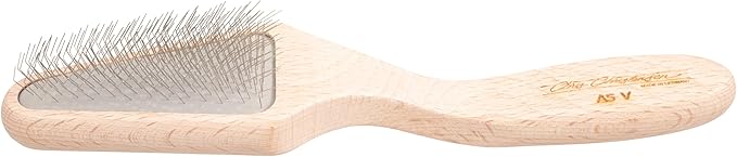 Chris Christensen Mark V Triangle Slicker Brush for Dogs, 12mm Pins, Groom Like a Pro, Handcrafted Lightweight Beechwood Ergonomic Handle, Stainless Steel Pins, A5V. Made in Germany.