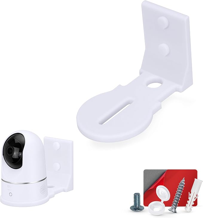 Adhesive Baby Monitor & Security Camera Wall Mount Holder Shelf for Eufy Wyze Nanit Infant Optics Wansview Blink TP Link Kasa Ring & More, Easy to Install Bracket, Reduce Blind Spots & Clutter (W03)