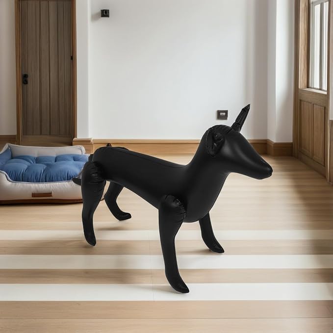 Hemobllo Inflatable Dog Mannequin Display Stand with Easy Cleaning Feature 2pcs Portable PVC Model Black Dog Clothing Rack for Pet Clothing Suitable for Pet Shops and Home Decor