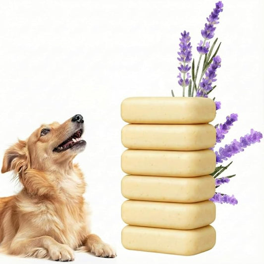 Kelebs Dog Shampoo | Allergies and itching | Dog Shampoo for Sensitive Skin | All Natural Dog Soap Bar with Lavender Oil & Oatmeal | Puppy Shampoo | No Plastic Vegan | 6PCS - Family Pack
