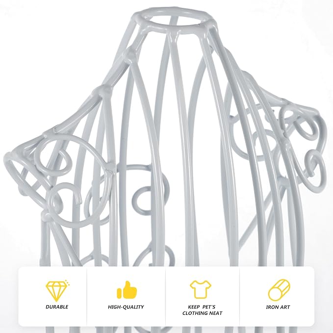 Mipcase Dog Cloth Hanger Metal Dog Dress Mannequin Display Rack Mini Shirt Hangers for Pet Clothes