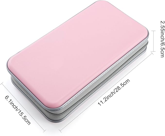 UENTIP CD Case,96 Capacity Hard Plastic DVD Case Holder for Car Home Travel | CD DVD Storage,Zipper Closure,Scratch-Resistant Sleeves,Stay Away Dust and Damp,Storage Music Video Gaming Discs Blu-ray