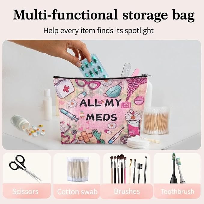Small Nurse Medical Supply Pouch Bag Emergency Medicine Physician Bag Gifts Pharmacist Doctor Graduates Accessories Family Patient Medication Organizer Nursing School Makeup Bags Survival Med Pouch