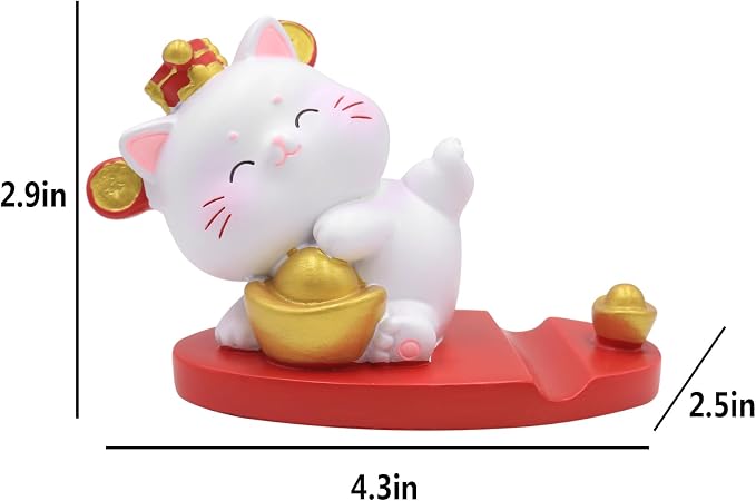 Cute Cat Phone Holder Desk Ornament Kawaii Phone Stand Universal Desk Phone Stand for All Mobile Smartphones Tablets