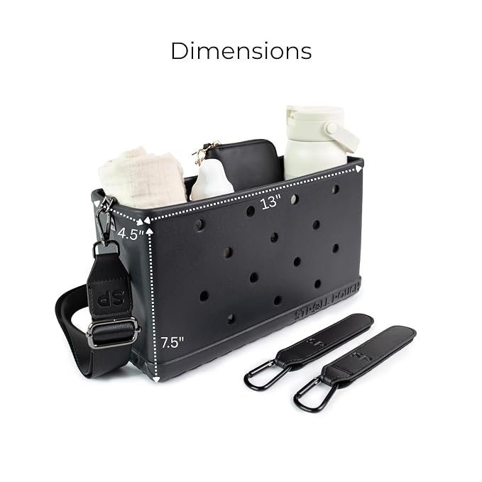 Stroll Pouch - Waterproof EVA Baby Stroller Organizer with Shoulder Strap, Customizable Like a Bogg Bag, Wipe-Clean Durable Universal Caddy for Wagons, Trike, Double & Pet Strollers