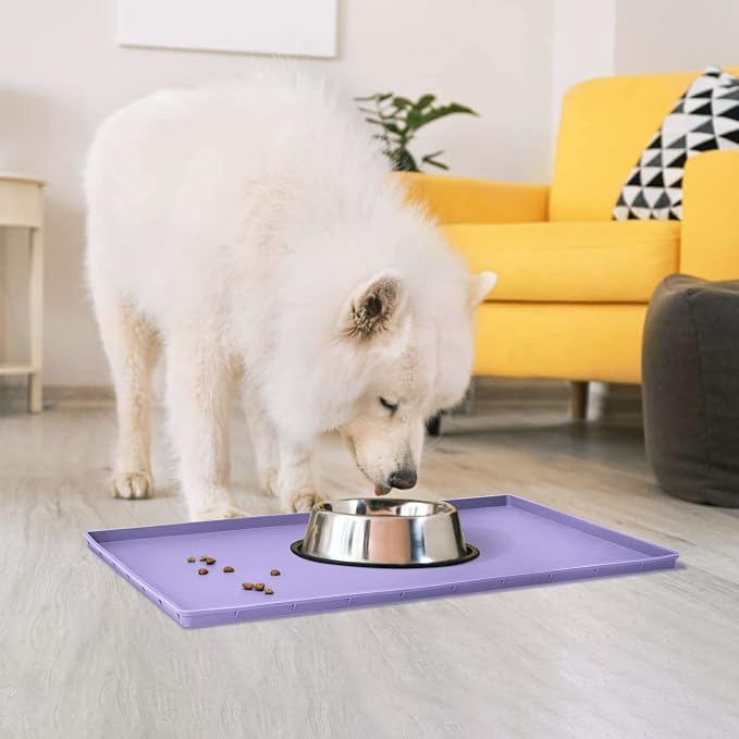 Silicone Dog Food Mat Waterproof Pet Feeding Tray for Large Dogs