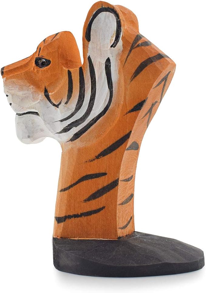Handmade Wood Carving Eyeglasses Spectacle Holder Stand Sunglasses Display Rack Home Office Desk Décor Gift (Tiger)