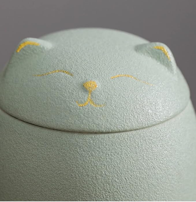 Ceramic Jar Cat Candy Dish Sugar Bowl Storage Jar Canister with Seal Lid