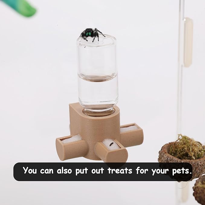 Jumping Spider Water Dispenser, Magnetic Hanging Feeder,Suitable for Jumping Spiders,Tarantulas, Praying Mantises,Arboreal Animals, and Other Small Animal Enclosure Accessories,5ML (Red)