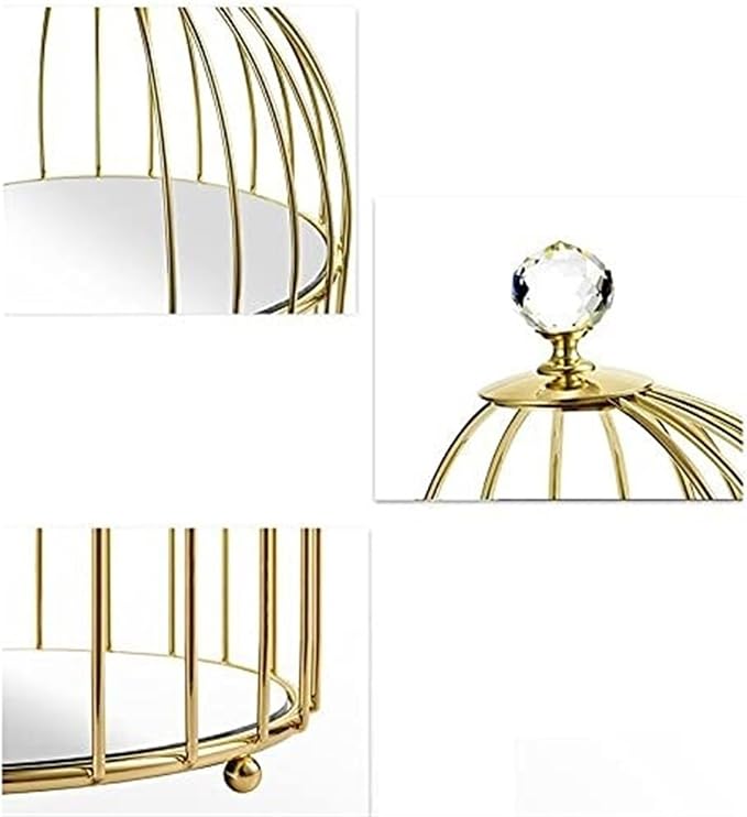 Makeup Simple Bird Cage Wrought Iron Cosmetic Storage Rack Desktop Skin Care Product Dressing Table Storage Organizer