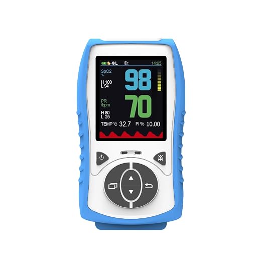 Vet Handheld Monitor with 2.8" LCD, Pet Vital Signs Monitor for SpO2 / Heart Rate/TEMP, Rechargeable Battery - Veterinary Use for Dogs, Cats, Horses etc. (Bundle with Pouch)